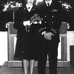 Photo courtesy of Michael Lee
Newlyweds Howard and Maxine Lee pose, in uniform, after their 1945 marriage in a chapel in Vero Beach, Florida.
