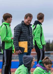 Photo provided by Dan Marshall
Former Seward High School head coach Dan Marshall (center) is photographed with the members of the track team in this undated photo.