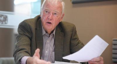 Michael Penn / Juneau Empire File
Former Gov. Frank Murkowski speaks during an interview with the Juneau Empire in May 2019.