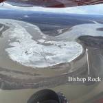 Bishop Rock juts into the Yukon River in this photo taken by a National Weather Service observer on May 12, 2024. (Photo courtesy National Weather Service)
