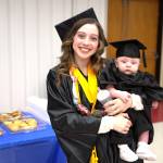 Aleea Faulkner, Kenai Peninsula College valedictorian in the Associate of Arts, Arts & Sciences Division, celebrates during the Kenai Peninsula College commencement ceremony held Thursday, May 7<ins>, 2026,</ins> at Kenai Central High School<ins> in Kenai, Alaska</ins>. Photo courtesy Summer Lazenby/Kenai Peninsula College