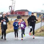 Delcenia Cosman / Homer News
From left to right: Claire Kiesel, Emma Shealy, Chloe Kiesel and Abby Shealy compete in the annual Migration Run on Sunday, May 10, <ins>, 2026,</ins> on the Homer Spit Trail<ins> in Homer, Alaska</ins>.