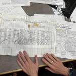 This hand-drawn table helped the columns authors create a probability map, which was included in the original publication in 1976. (Photo by Alanna Greenwell)
