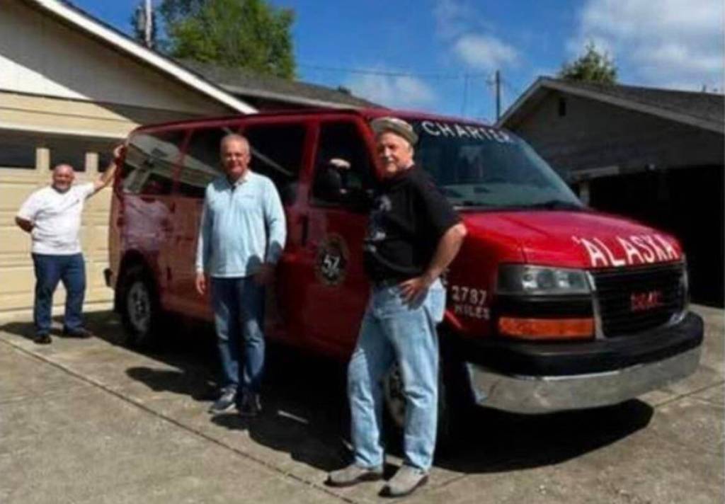 North Eugene High School classmates Gregory Theim, Ty Pierce, and Gary Gleaves from the Class of 1969 are retracing the epic Alaska Highway road trip that changed their lives forever  57 years later. (Gregory Theim)