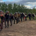 Gannet Glacier Type 2IA Crew hiking back to camp on Monday after reaching 100% containment on the Grandview Fire. (Photo: Jessie Hale/DFFP)